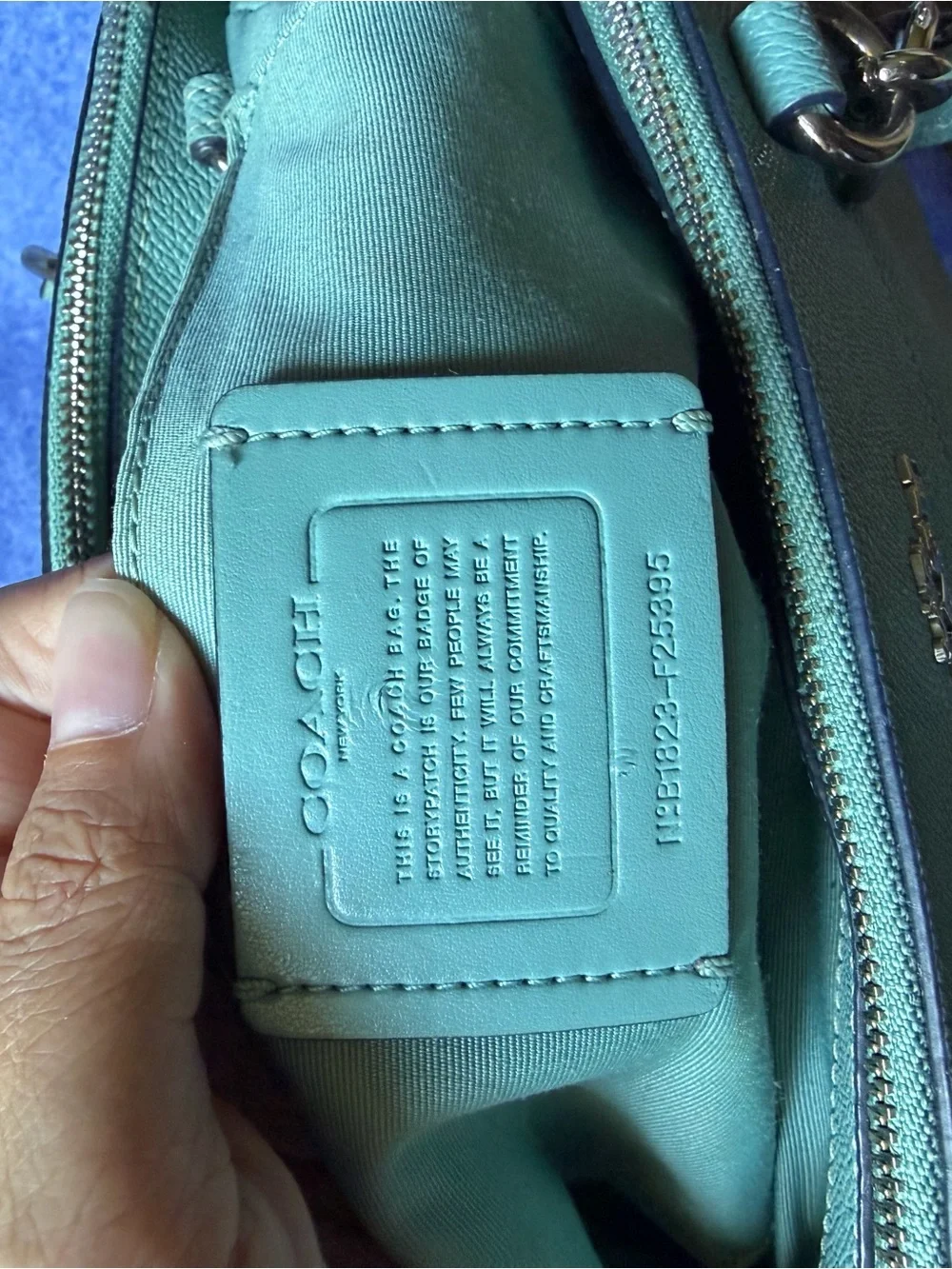 COACH Teal Shoulder Satchel in Turquoise Leather